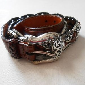Woven Leather Concho Belt
